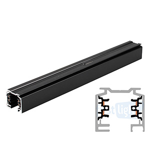 SLV 145200 EUTRAC Jeu De Barres Triphasé Noir 2m - Aluminium