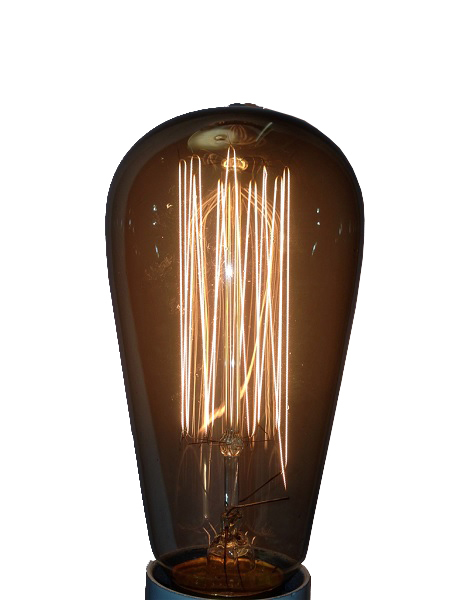 Global Lux Classic Deco Rustica lamp 40W E27 235V 64x135mm ST64 rookglas groot model

