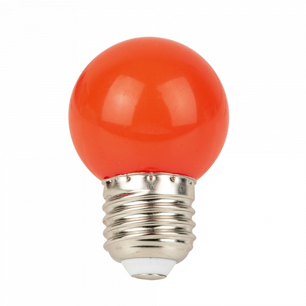 Showgear LED kogellamp 1W E27 rood 100-240V P45 IP44 niet dimbaar
