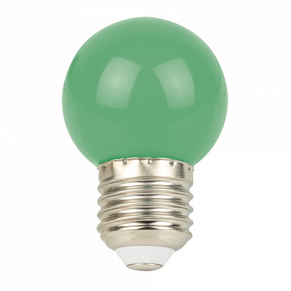 Showgear LED kogellamp 1W E27 groen 100-240V P45 IP44 niet dimbaar
