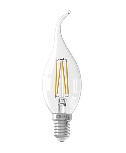Calex filament LED bentip BXS35 kaarslamp 3,5W E14 240V 2700K kleur 827 helder dimbaar
