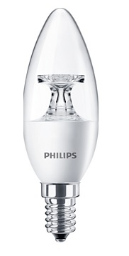 Philips CorePro LED kaarslamp 4W=25W E14 220V-240V 2700K kleur 827 B35 helder niet dimbaar