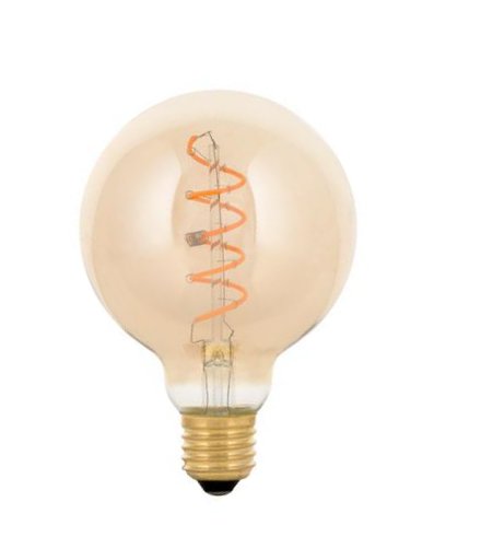 Bailey William flexLED filament LED globelamp 95mm spiraled 4W E27 230V 2200K kleur 922 goud dimbaar
