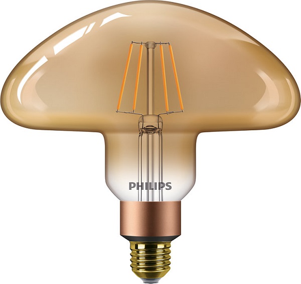 Philips Classic filament Mushroom LEDlamp 5,5W=40W E27 220-240V 1800K kleur 818 goud dimbaar