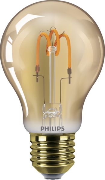 Philips Classic Vintage flexLED filament LED normaallamp 2,3W-14W E27 220V-240V 2000K kleur 820 A60 goud niet dimbaar