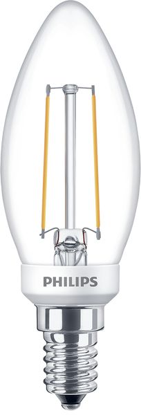 Philips Classic filament LED kaarslamp 5W-40W E14 220V-240V 2700K kleur 827 B35 helder dimbaar