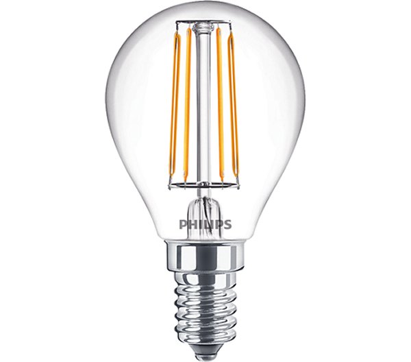 Philips filament LED kogellamp 4,3W-40W E27 220V-240V 2700K kleur 827 P45 helder niet dimbaar