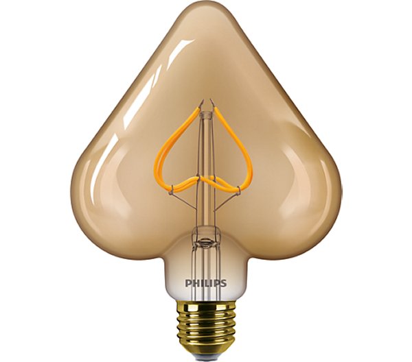 Philips Classic flexLED filament Heart LEDlamp 2,3W=12W E27 220-240V 2000K kleur 820 Goud niet dimbaar