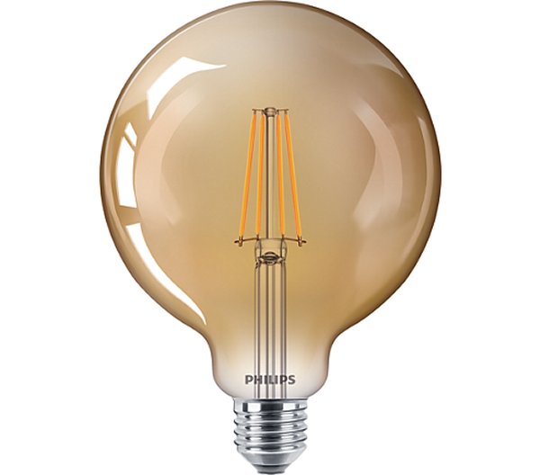 Philips Classic filament LED globelamp 120mm 8W-50W E27 220-240V 2200K kleur 822 goud dimbaar