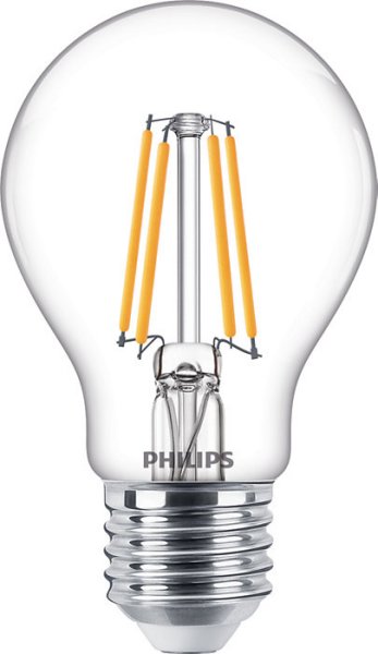 Philips Classic LED normaallamp 4,5W=40W E27 220V-240V 2700K kleur 827 A60 helder dimbaar