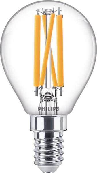 Philips Classic filament LED kogellamp DT 4,5W=40W E14 220V-240V 2700K-2200K kleur 927-922 P45 helder DimTone dimbaarr