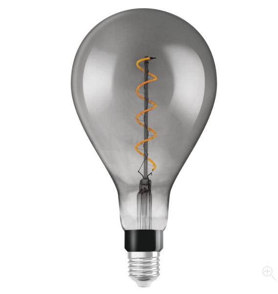 Osram Classic Vintage Big Grape 1906 LEDlamp 5W E27 230V 1800K  kleur 818 rookglas dimbaar