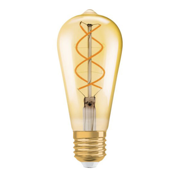 Osram Vintage 1906 Edison ST64 filament LEDlamp 4,5W=25W E27 220V-240V 820 2000K goud dimbaar