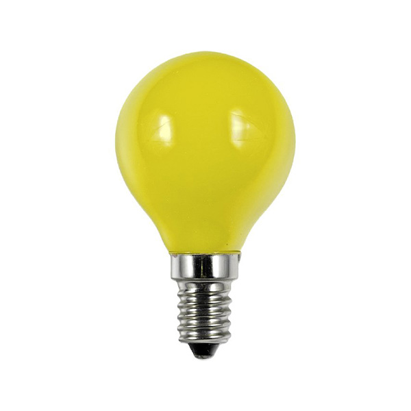 SPL filament LED kogellamp 1W E14 230V geel niet dimbaar