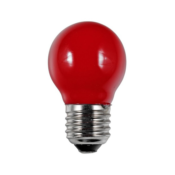 SPL filament LED kogellamp 1W E27 230V rood niet dimbaar