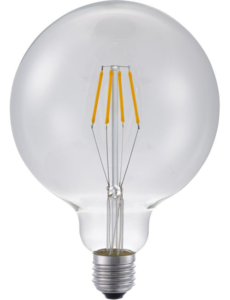 SPL filament LED globelamp 125mm 4W E27 230V 2500K kleur 925 helder dimbaar