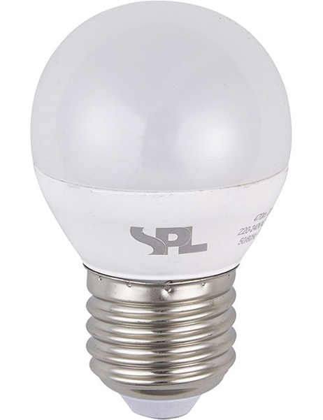 SPL LED kogellamp 5W E27 230V 2700K kleur 827 opaal dimbaar