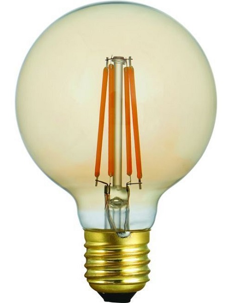 SPL filament LED globelamp 80mm 8W E27 230V 2200K kleur 922 goud dimbaar