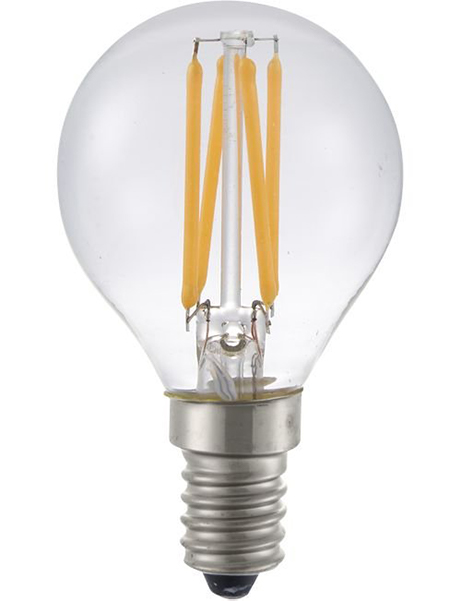SPL filament LED kogellamp 4W E14 230V 2200K kleur 922 helder dimbaar