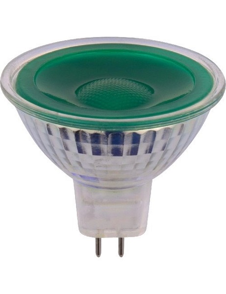 SPL LEDspot 5W MR16 12V AC-DC groen 38° niet dimbaar