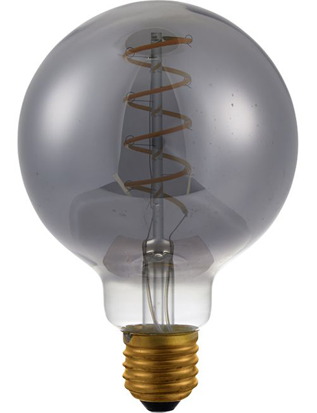 SPL flexLED filament LED globelamp 95mm AX 4,5W E27 230V 2200K kleur 922 smoke dimbaar