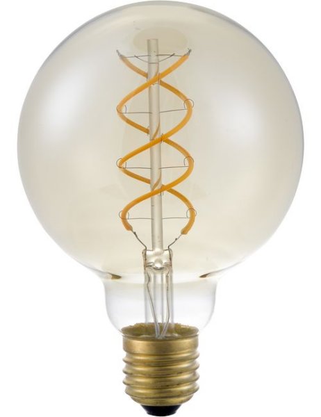 SPL flexLED filament globelamp 95mm DH 5W E27 230V 2000K kleur 820 goud dimbaar