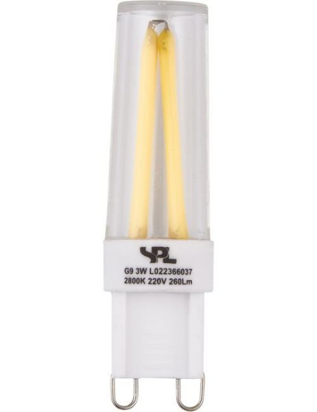 SPL filament LEDlamp 2W G9 230V 2800K kleur 828 helder voltage dim dimbaar