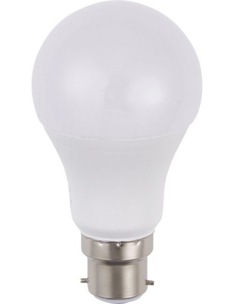 SPL LED normaallamp 7W=45W Ba22d 12V-60V 3000K kleur 830 mat niet dimbaar