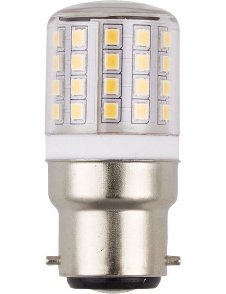 SPL LED buislamp 3W Ba22d 24V-30V 3000K kleur 830 helder niet dimbaar