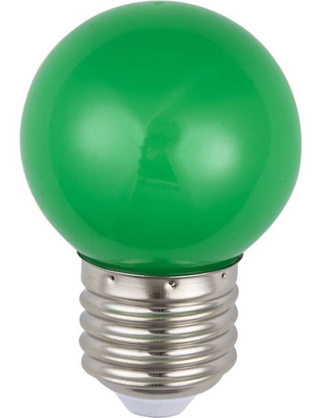 SPL LED kogellamp 1W E27 230V groen niet dimbaar