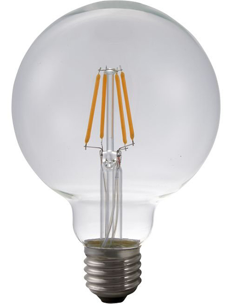 SPL filament LED globelamp 95mm 4W E27 230V 2500K kleur 925 helder dimbaar