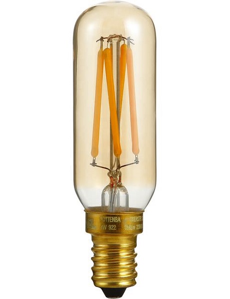 SPL filament LED buislamp 4W E14 230V 2200K kleur 922 25x85mm goud dimbaar
