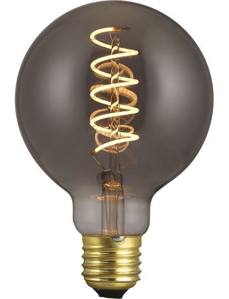 SPL flexLED filament LED globelamp 80mm AX 4W E27 230V 2200K kleur 922 smoke dimbaar