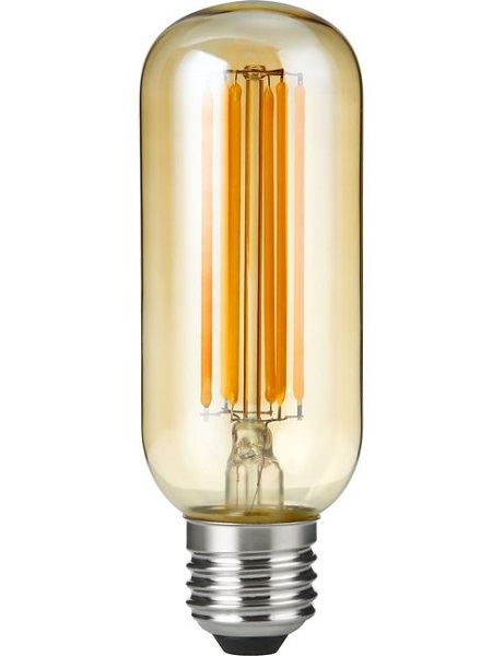 SPL filament LED buislamp 6,5W E27 230V 2200K kleur 922 45x130mm goud dimbaar