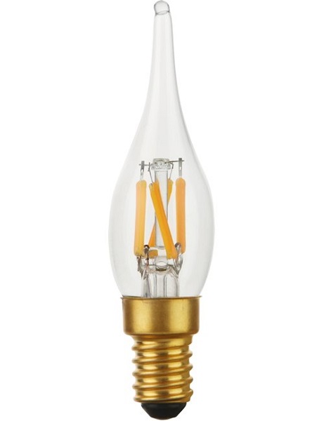SPL filament LED bentip kaarslamp klein 1,8W E14 230V 920 2000K  helder dimbaar