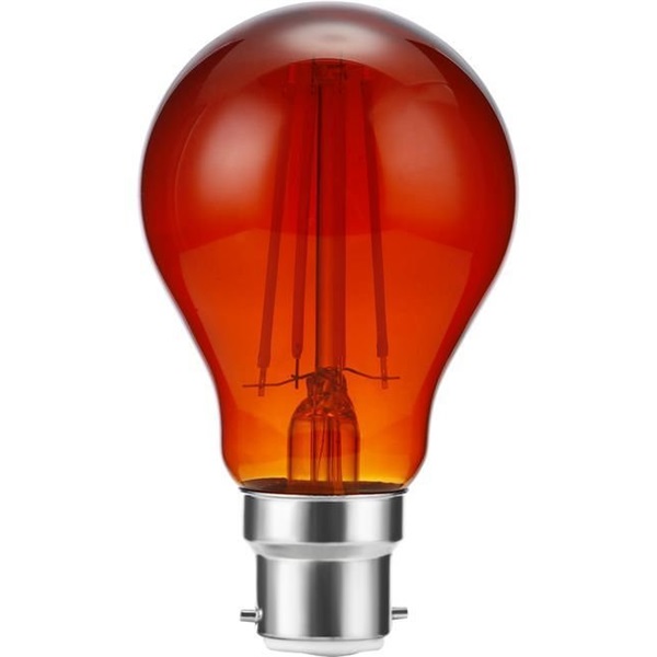 SPL filament LED normaallamp 8W Ba22d 220V-240V amber dimbaar