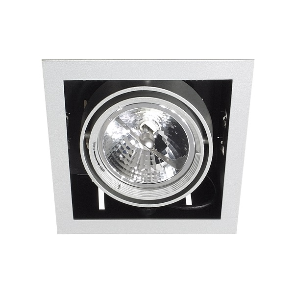 Cardan inbouwarmatuur Asta QR111 100W, leverbaar voor 1 of 2 lampen in wit of grijs