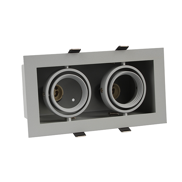 Cardan inbouwarmatuur Asta II 2x ES50 GU10 50W grijs (rand grijs, binnenzijde grijs en kardanisch gedeelte grijs)