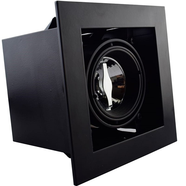 Tronix 148-060 inbouwarmatuur voor 1x MR16 of ES50 GU10 zwart inbouw