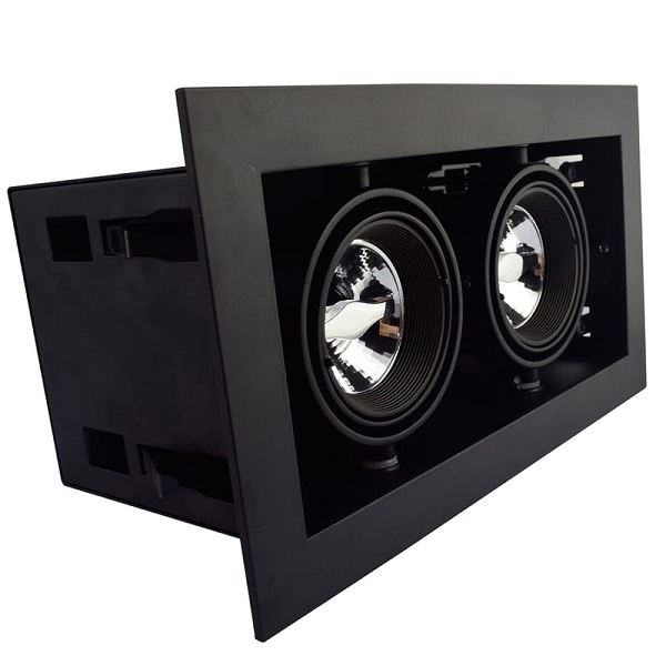 Tronix 148-062 inbouwarmatuur voor 2xMR16 of ES50 GU10 zwart inbouw