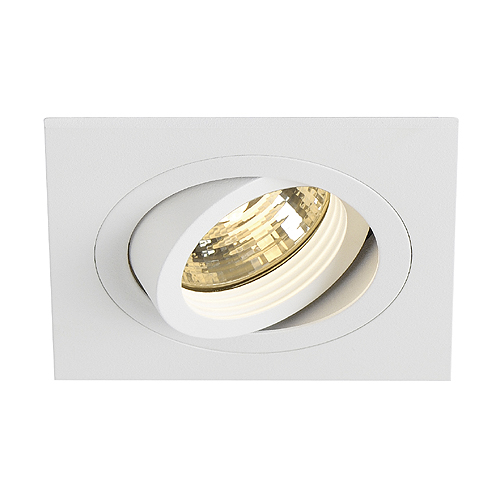 SLV 113511 New Tria GU10 ES50 50W plafond inbouwarmatuur vierkant wit mat