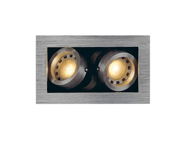 SLV 115526 Kadux 2 GU10 ES50 2x50W plafond inbouwarmatuur alu geborsteld