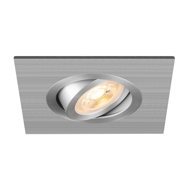 SLV 1007629 New Tria 75 XL DL inbouwspot vierkant kantelbaar GU10 10W aluminium