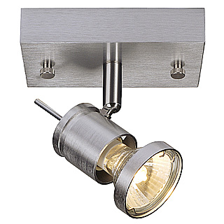 SLV Asto GU10 ES50 50W opbouwarmatuur met decoring alu geborsteld leverbaar in diverse uitvoeringen