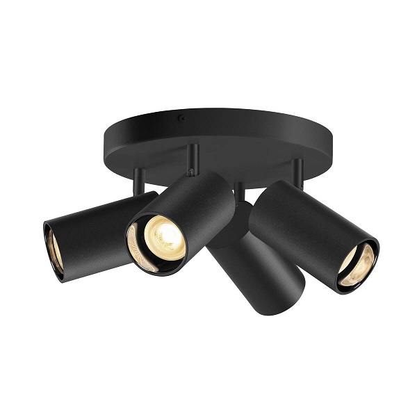 SLV 1006429 Asto Tube wand- en plafond opbouwarmatuur 4xGU10 10W zwart