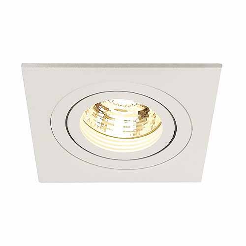 SLV 111721 New Tria ES50 GU10 50W plafond inbouwarmatuur square wit mat met bladveer