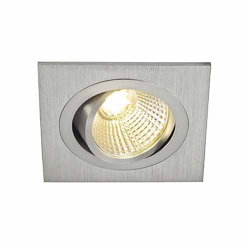 SLV 113916 New Tria DL set square LED 6,6W 3000K warmwit inbouwarmatuur inclusief LEDdriver alu geborsteld