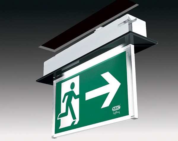 SEC Ledlux3-V-AT 3W 1h nood/continu inbouw zwart RAL9005 zonder plexiglas pictogram IP20 autotest