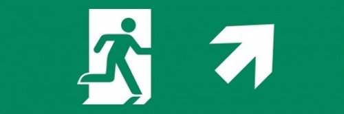 MacBright Ede Tec Tiel pictogram F nooduit rechts omhoog ISO 7010