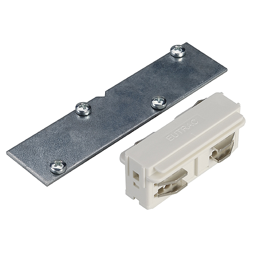 Eutrac 555 1 3206 1 koppelstuk elektrisch en mechanisch 3f rail inbouw wit (oude kleur)